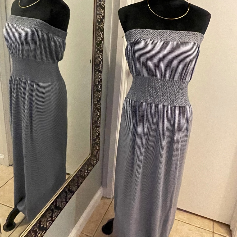 Summer dress blue striped